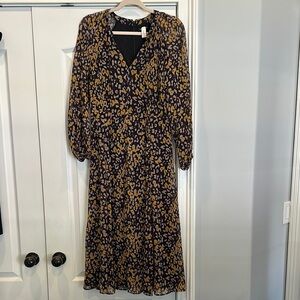 Tommy Hilfiger Leopard Print Long Sleeve Dress